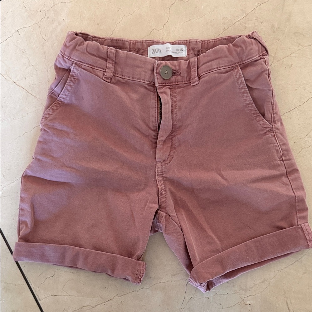 Zara Dusty Rose Rolled Hem Shorts